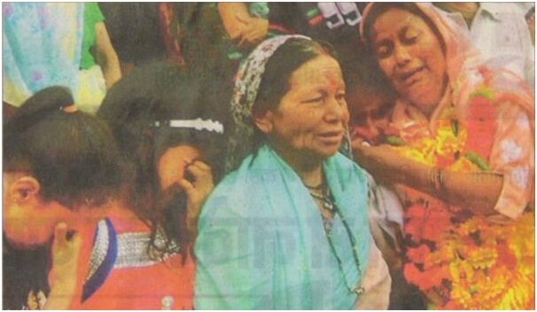 Villagers of Chamoli district, Uttarakhand crying for Sumitra