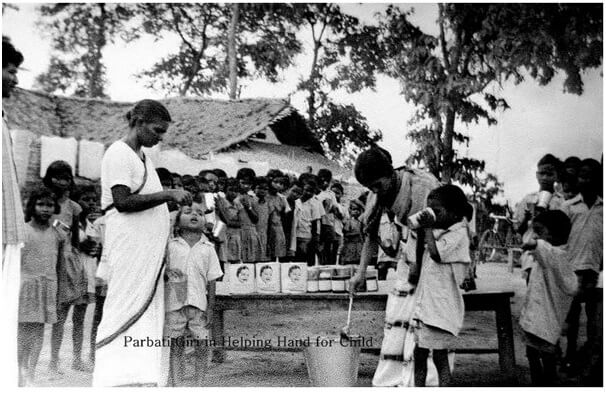 Parbati Giri at the orphanage she set up in Paikmal village